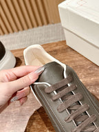 Dark Brown and White Sneakers