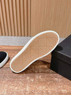 Black Canvas Toe Cap Low-Top - Women's