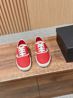 Black Canvas Toe Cap Low-Top - Women's