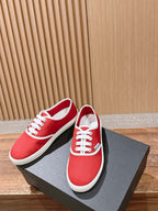 Black Canvas Toe Cap Low-Top - Women's