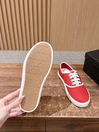 Black Canvas Toe Cap Low-Top - Women's