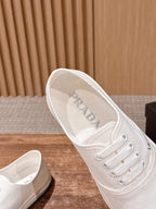 Black Canvas Toe Cap Low-Top - Women's