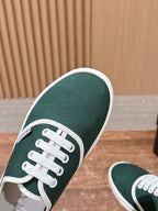 Black Canvas Toe Cap Low-Top - Women's