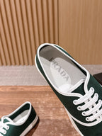 Black Canvas Toe Cap Low-Top - Women's