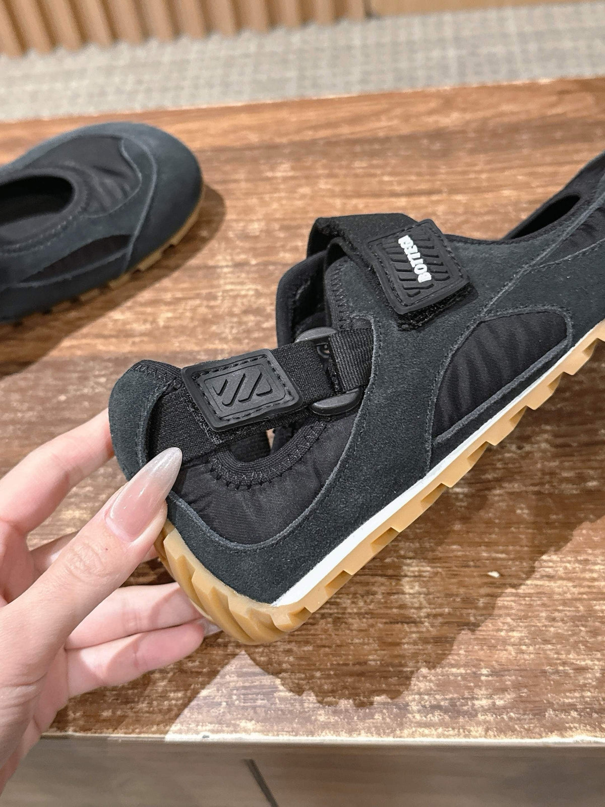 Grey Suede Buckle Strap Low-Top - Women's