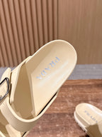 Black Leather Plain Double Strap - Women's