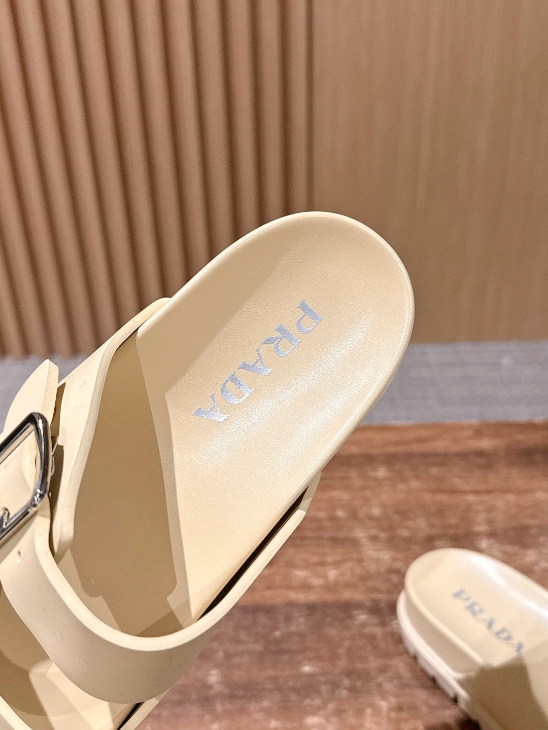 Black Leather Plain Double Strap - Women's