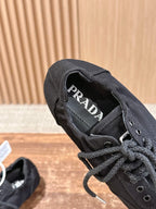 Black Mesh Plain Low-Top - Women's
