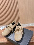 Black Mesh Plain Low-Top - Women's