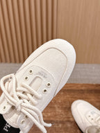 Black Mesh Plain Low-Top - Women's