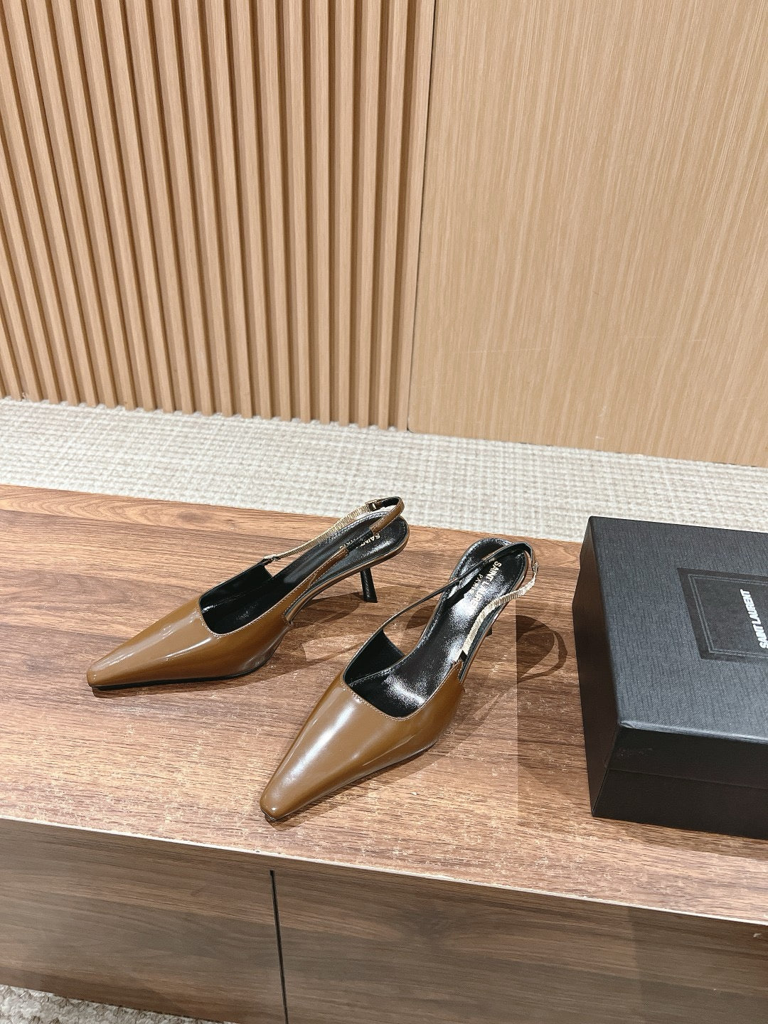 Croc Black and Brown Heels
