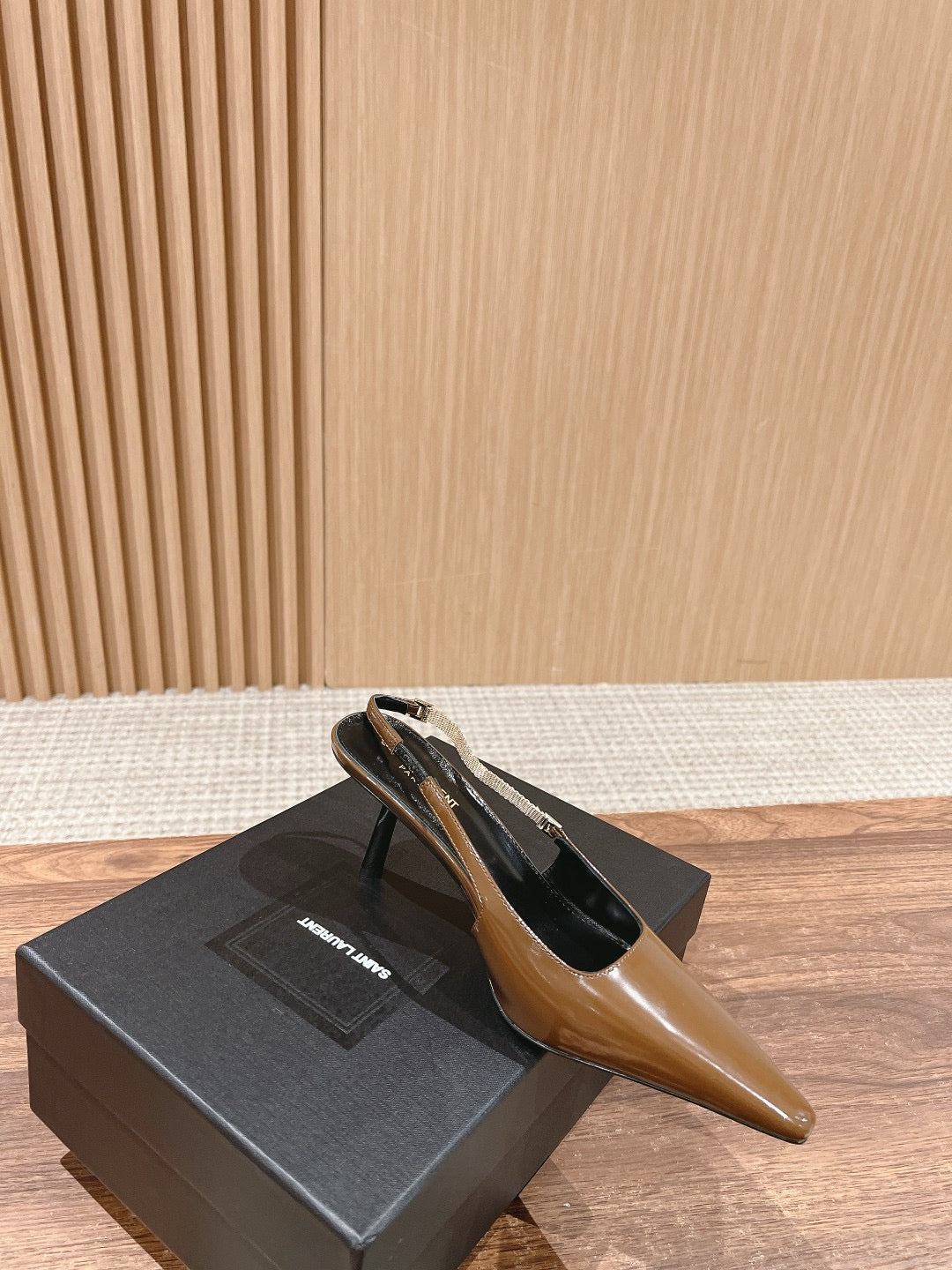 Croc Black and Brown Heels