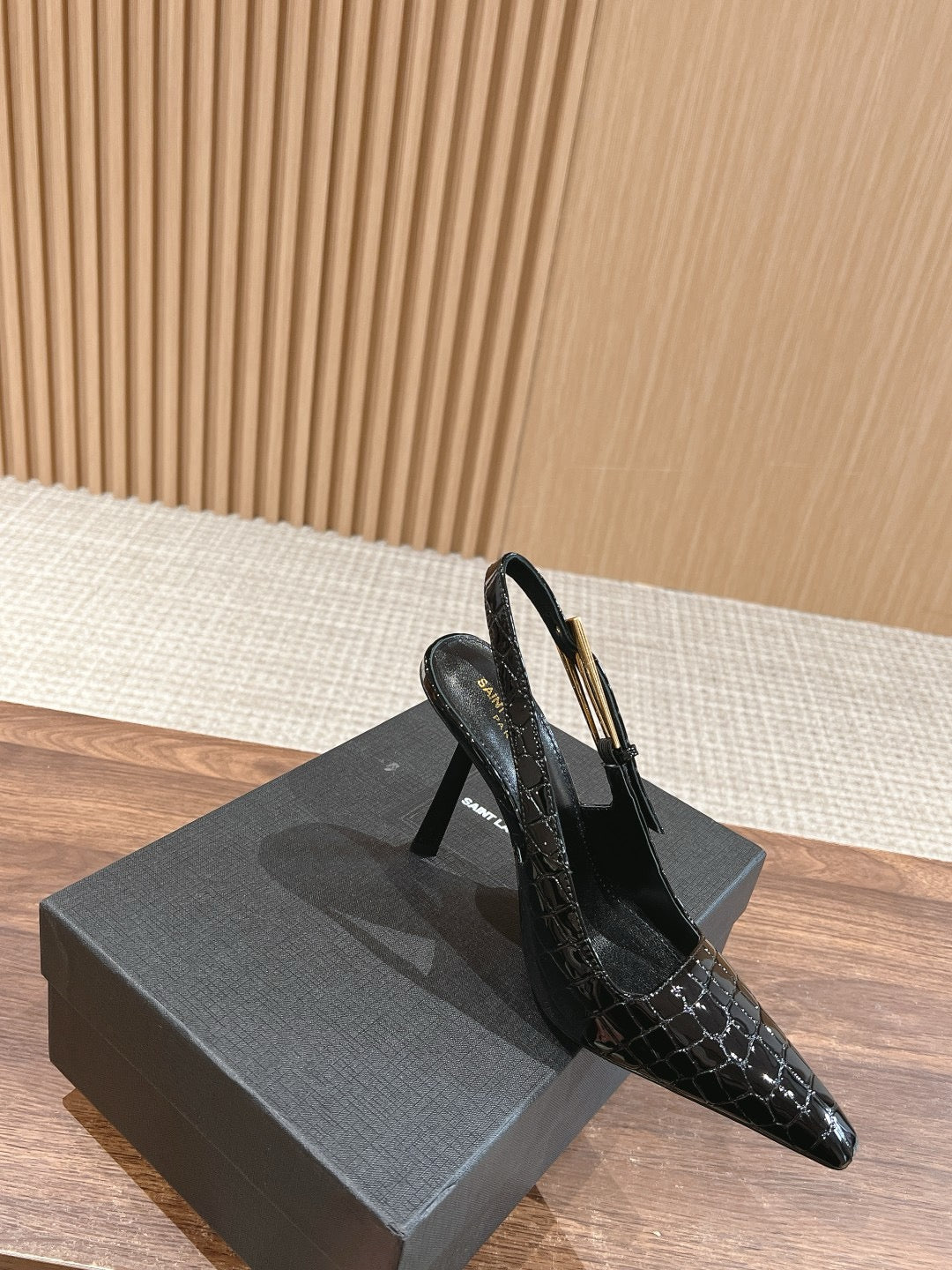 Croc Matte Black Heels
