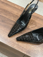 Croc Matte Black Heels