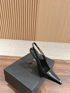 Croc Matte Black Heels