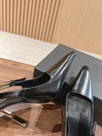 Croc Matte Black Heels