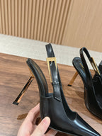 Croc Matte Black Heels