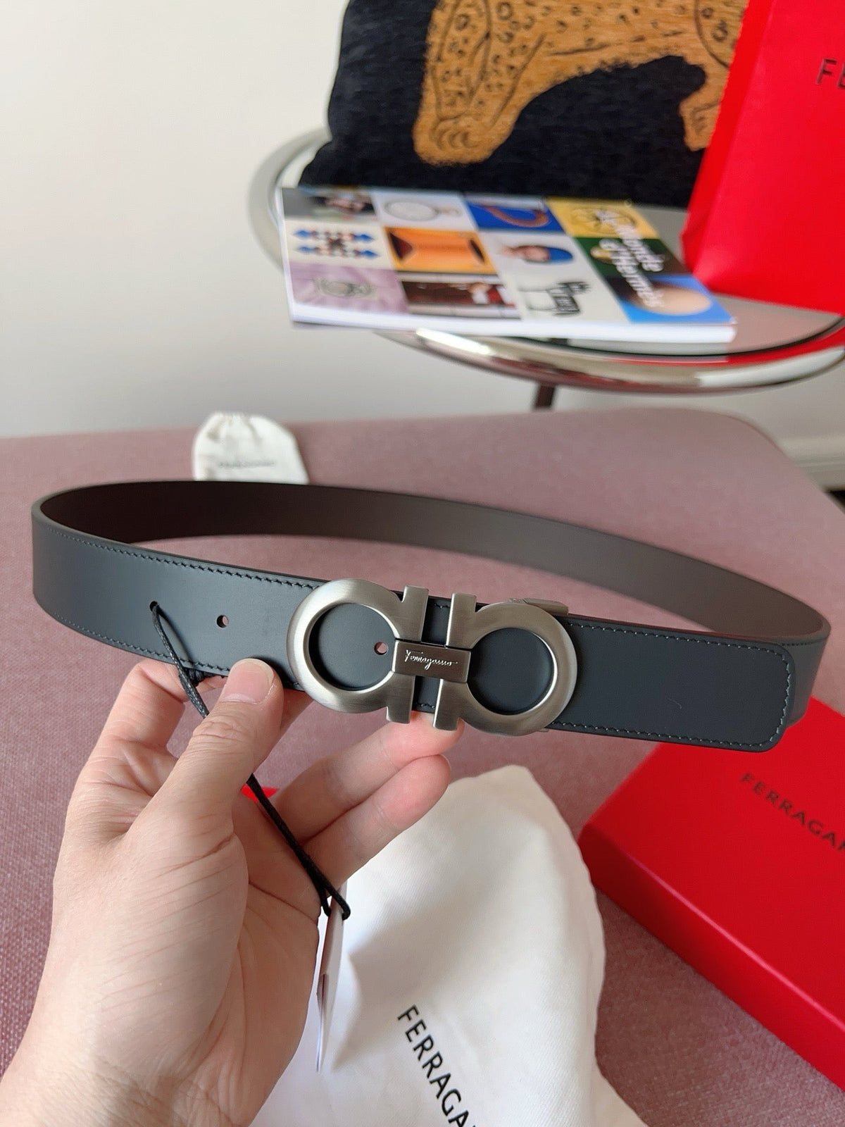 Dark Grey and Silver Belt