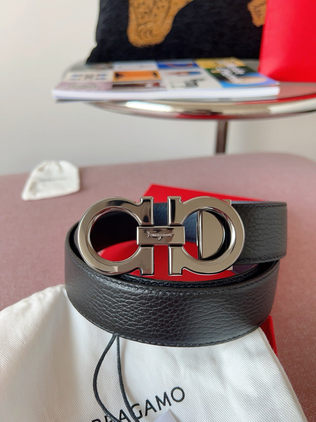 Black and Silver Belt