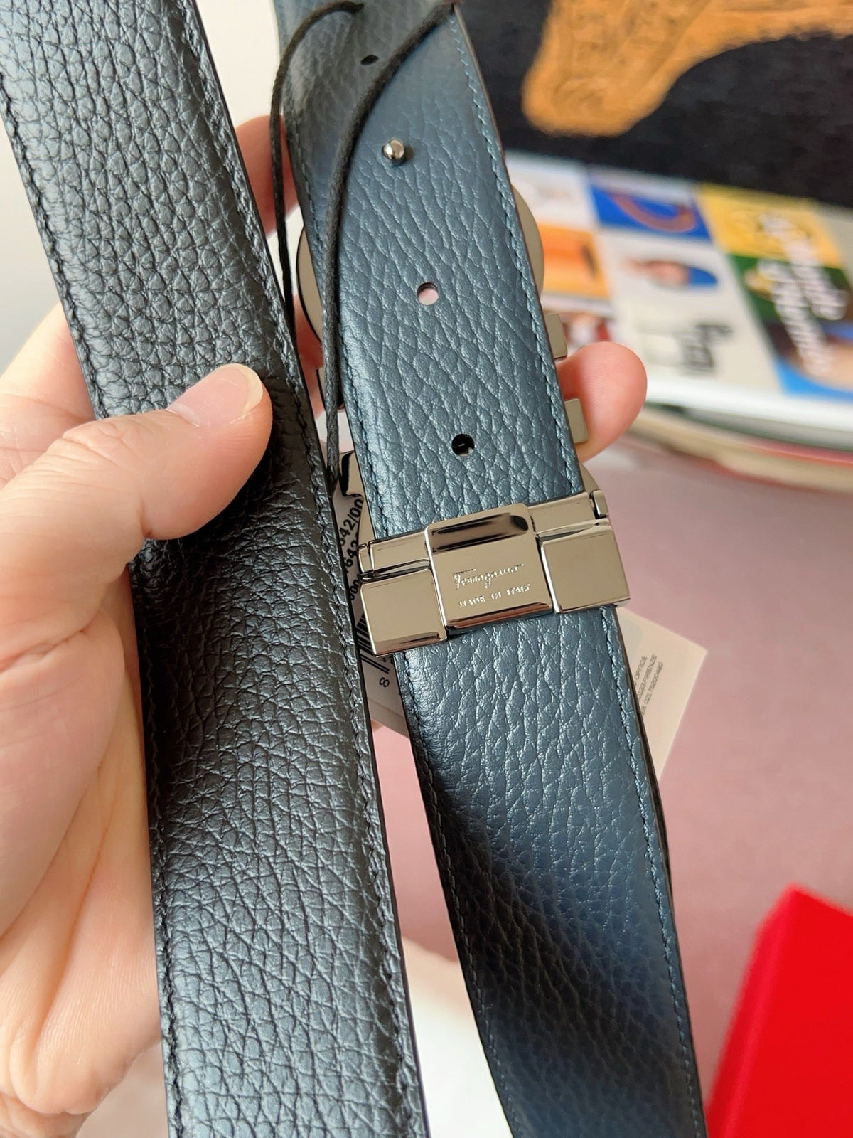Black and Silver Belt
