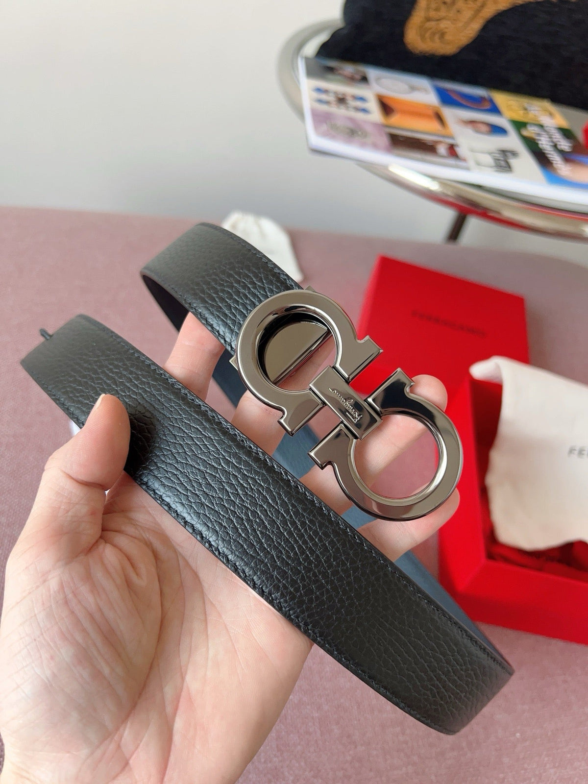 Black and Silver Belt