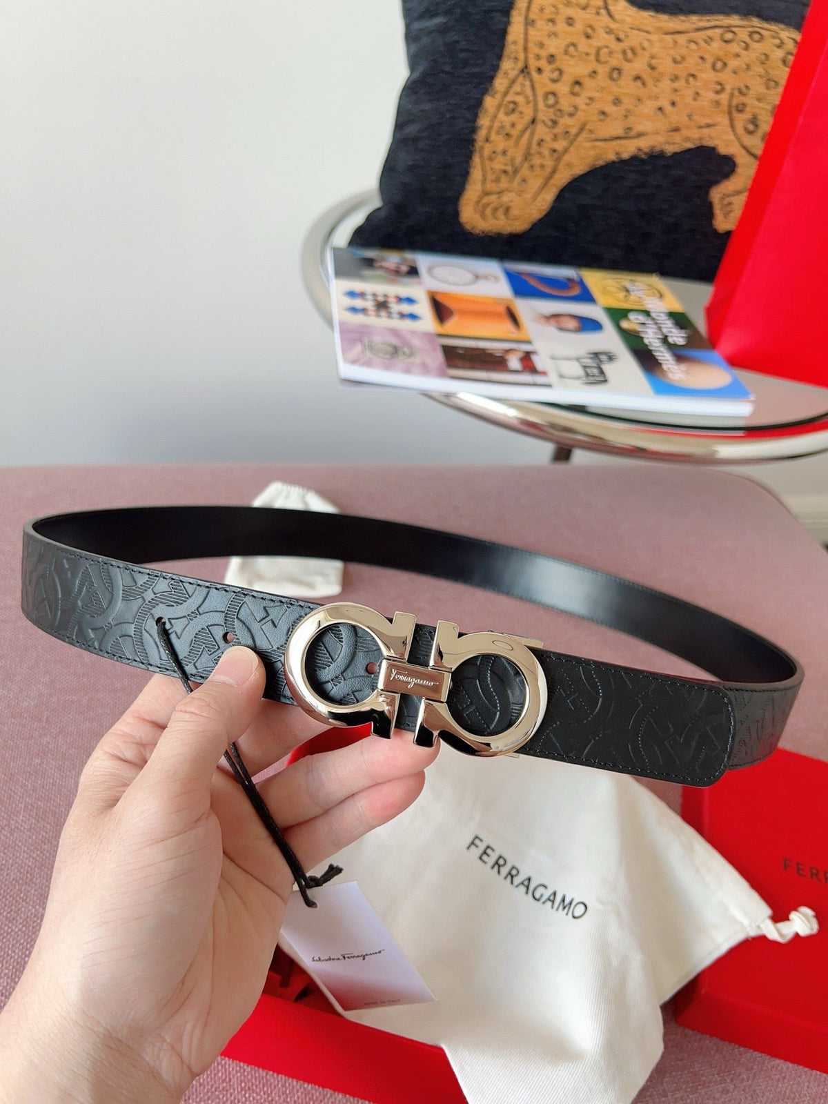 Black and Silver Belt