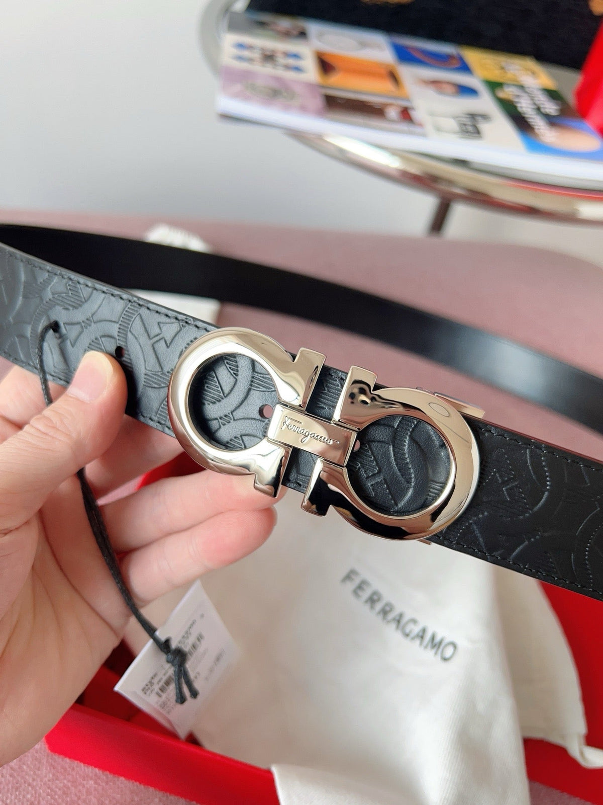 Black and Silver Belt