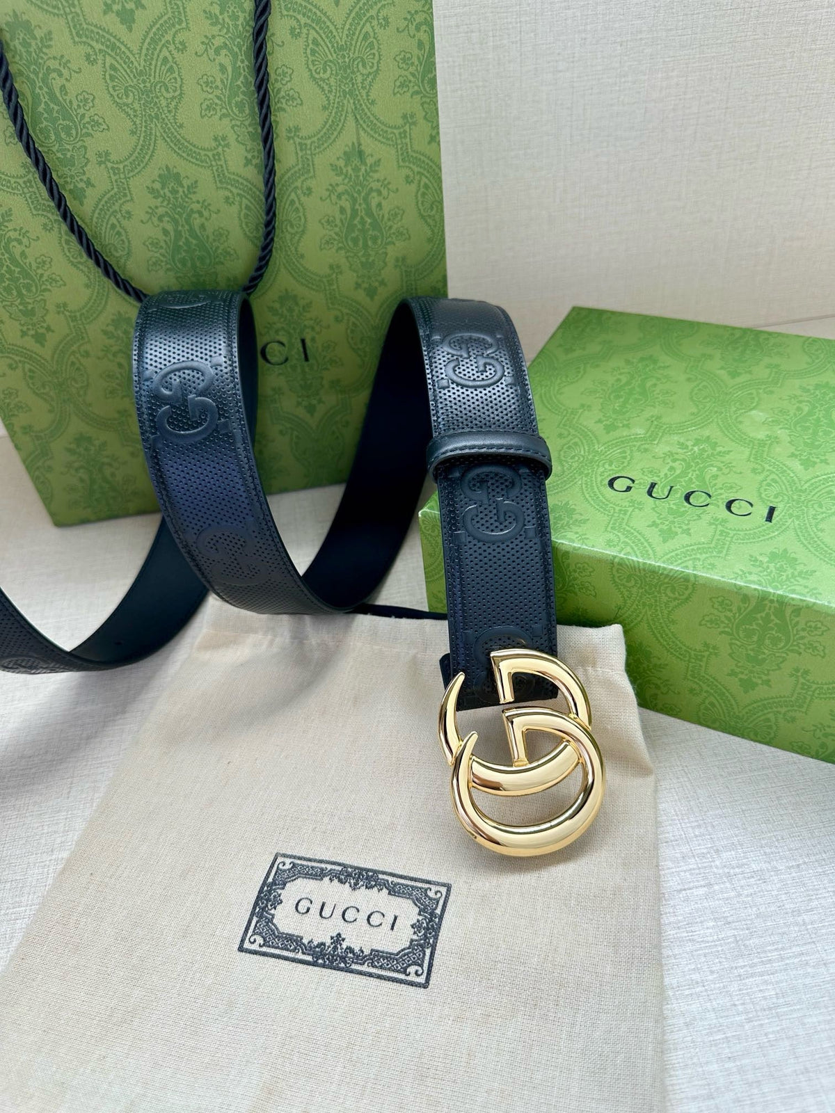 Double G Gold Schnallengürtel