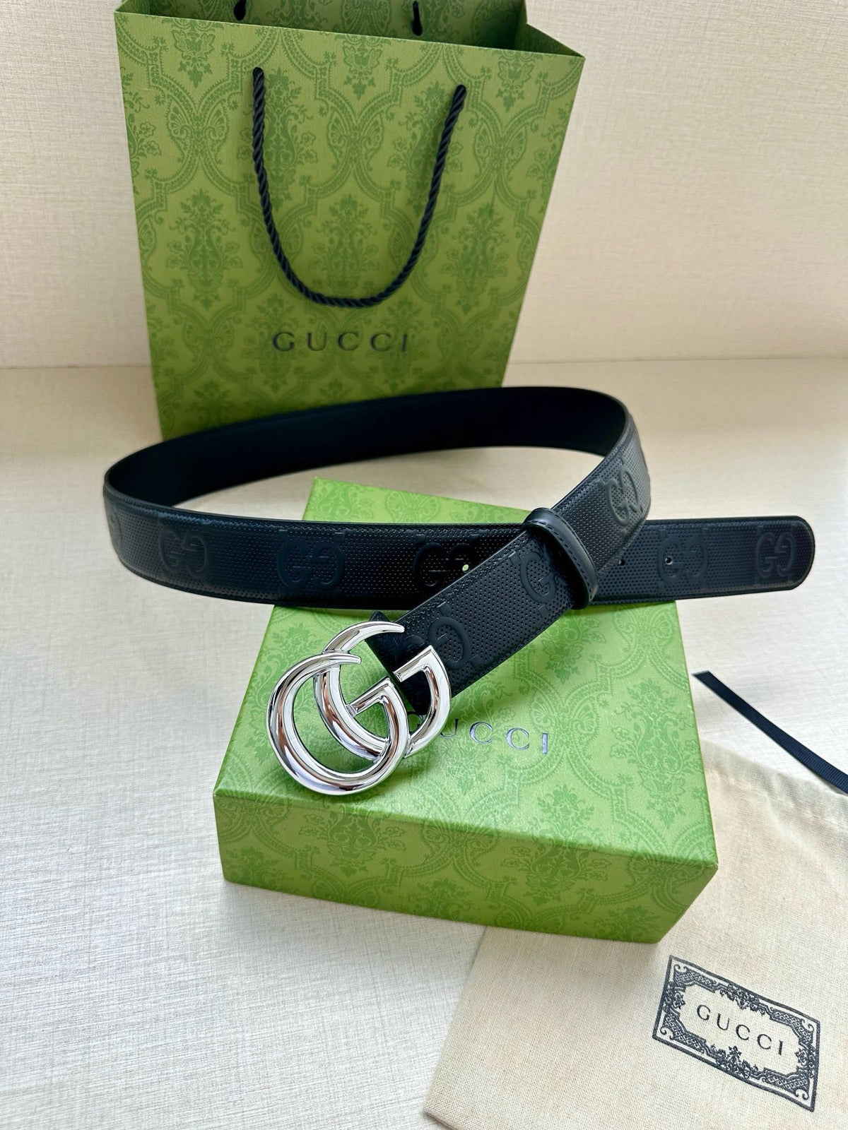 Double G Gold Schnallengürtel