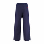 Marineblau Baumwolle Kontrastbinder Weites Bein – Herren