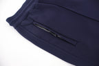 Marineblau Baumwolle Kontrastbinder Weites Bein – Herren