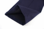 Marineblau Baumwolle Kontrastbinder Weites Bein – Herren