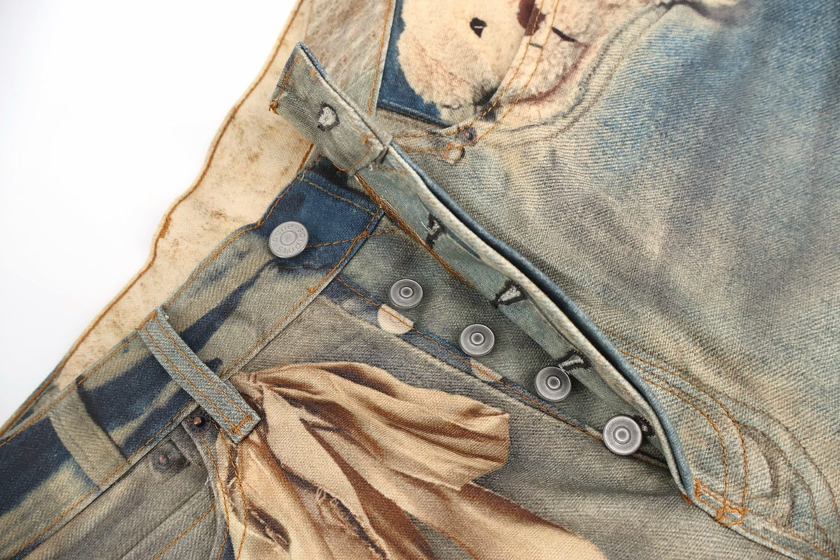 Blue Denim Print Straight - Men's