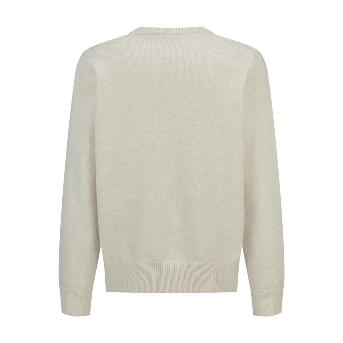 Cremefarbenes Baumwoll-Rundhals-Sweatshirt mit Kutschengrafik – Herren