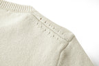 Cremefarbenes Baumwoll-Rundhals-Sweatshirt mit Kutschengrafik – Herren