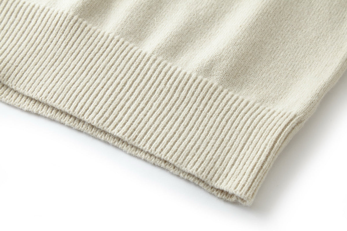 Cremefarbenes Baumwoll-Rundhals-Sweatshirt mit Kutschengrafik – Herren