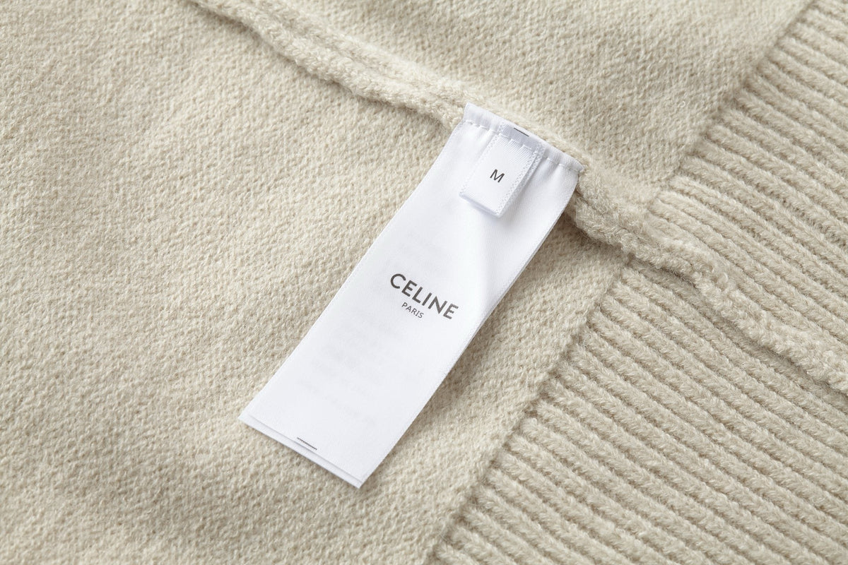 Cremefarbenes Baumwoll-Rundhals-Sweatshirt mit Kutschengrafik – Herren