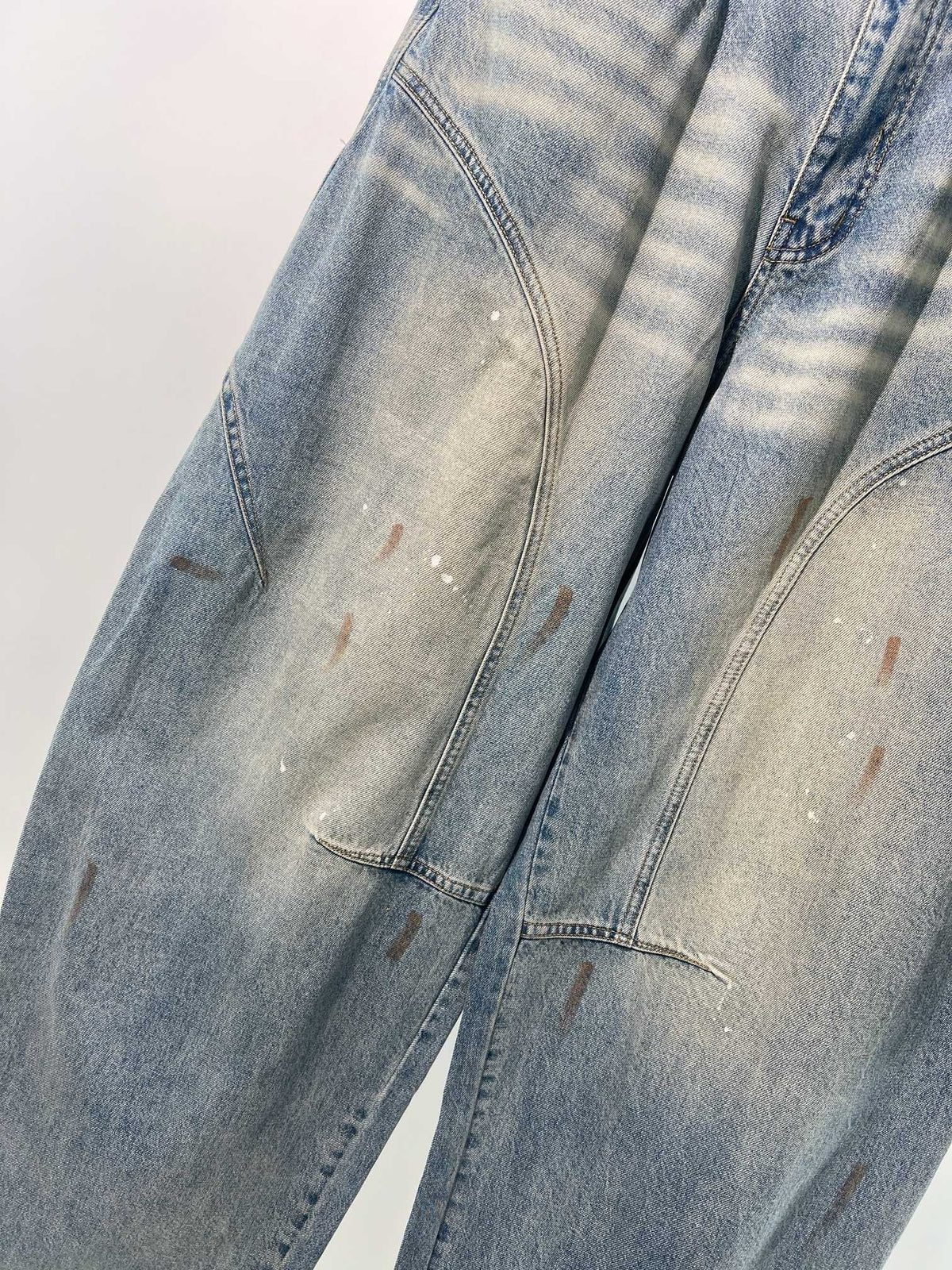 Blue Denim Faded Wide-Leg – Herren
