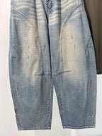 Blue Denim Faded Wide-Leg – Herren