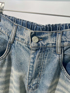 Blue Denim Faded Wide-Leg – Herren