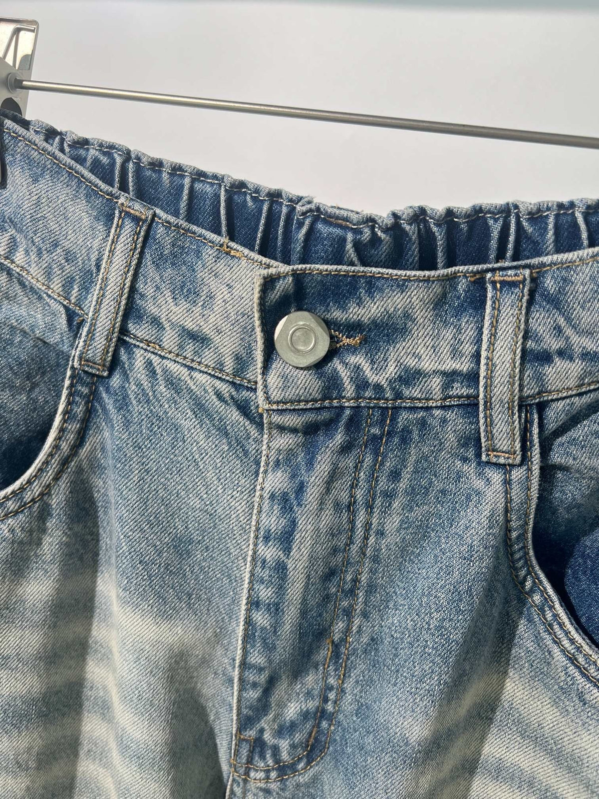 Blue Denim Faded Wide-Leg – Herren