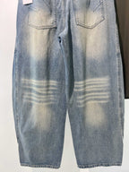 Blue Denim Faded Wide-Leg – Herren