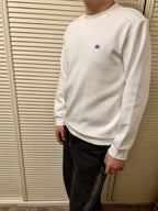 Schwarzes Baumwoll-Rundhals-Sweatshirt mit kleinem Logo – Herren