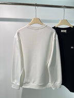 Schwarzes Baumwoll-Rundhals-Sweatshirt mit kleinem Logo – Herren