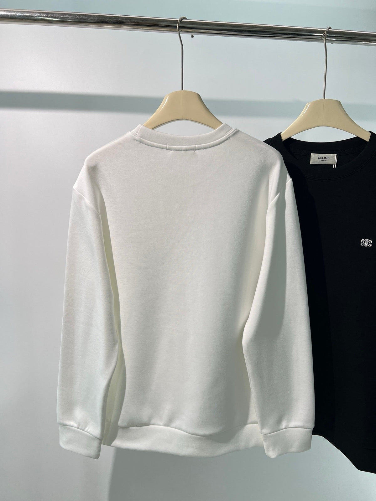 Schwarzes Baumwoll-Rundhals-Sweatshirt mit kleinem Logo – Herren