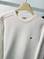 Schwarzes Baumwoll-Rundhals-Sweatshirt mit kleinem Logo – Herren