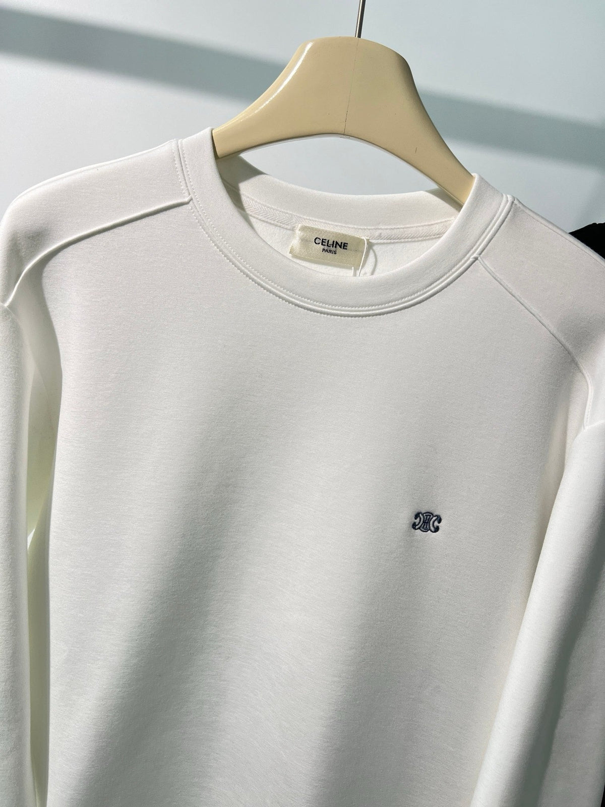 Schwarzes Baumwoll-Rundhals-Sweatshirt mit kleinem Logo – Herren