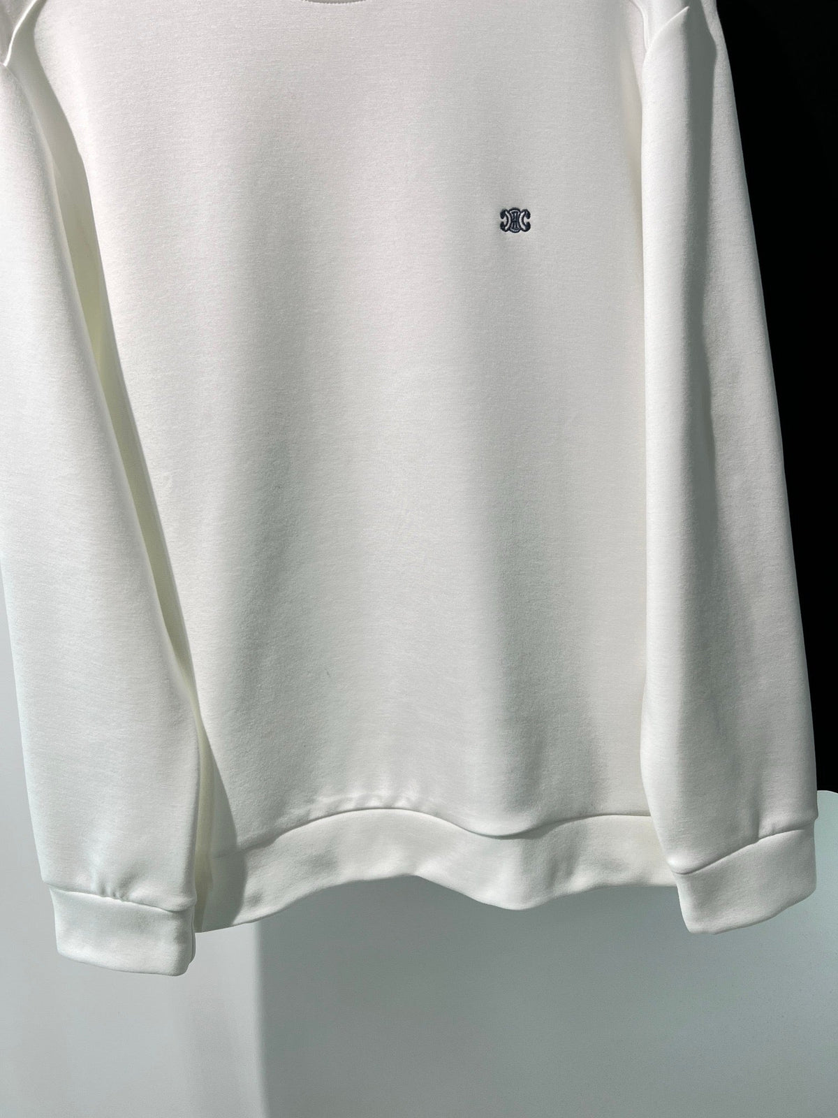 Schwarzes Baumwoll-Rundhals-Sweatshirt mit kleinem Logo – Herren