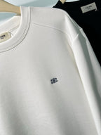 Schwarzes Baumwoll-Rundhals-Sweatshirt mit kleinem Logo – Herren