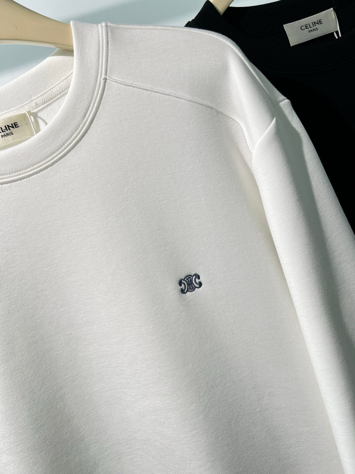Schwarzes Baumwoll-Rundhals-Sweatshirt mit kleinem Logo – Herren